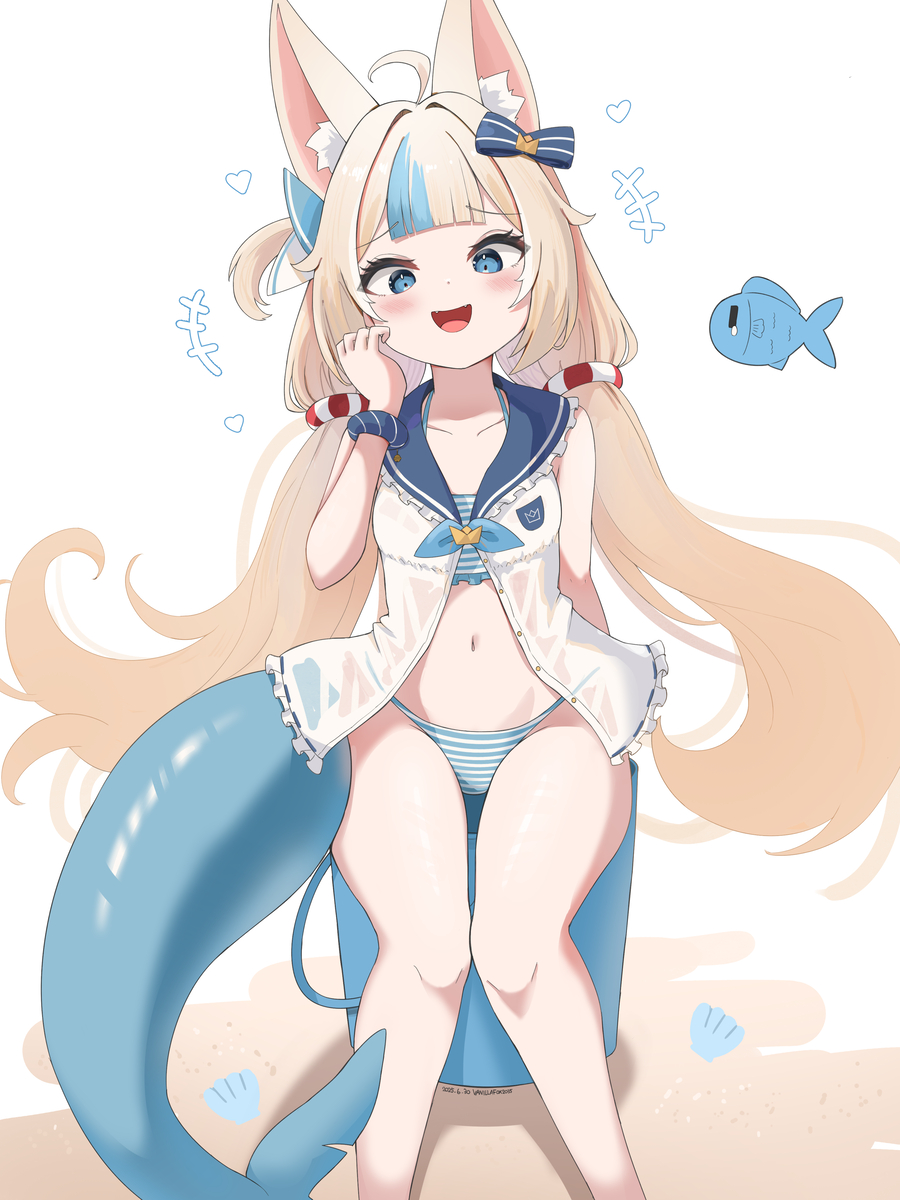 This is a pixiv picture whose title is 💧🐟.