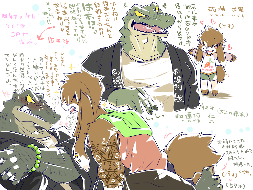 This is a pixiv picture whose title is 年の差*ケモBL②.