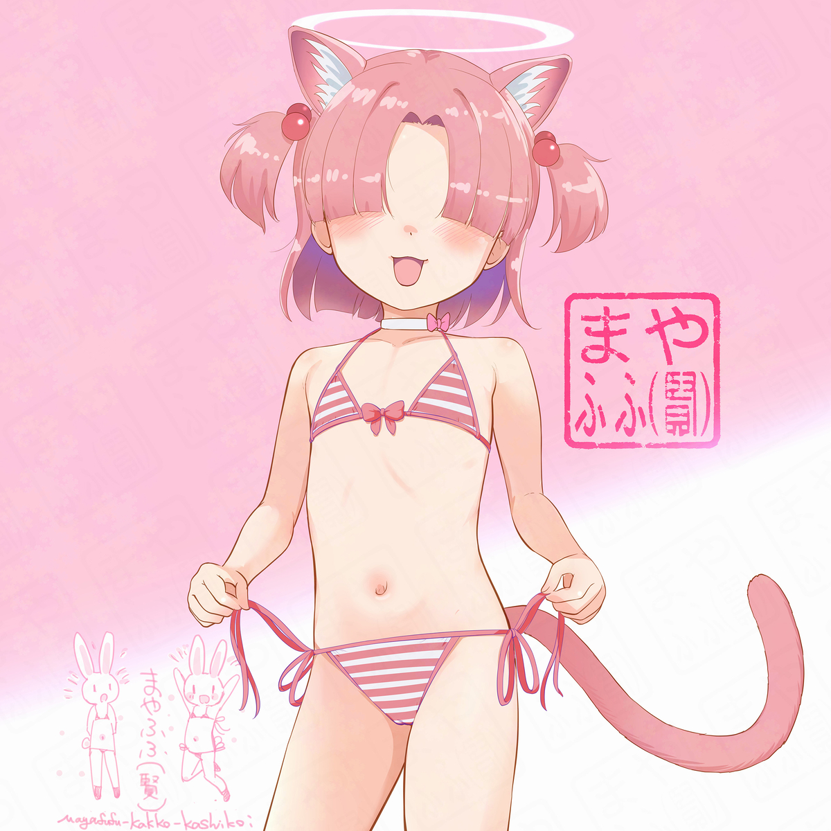 This is a pixiv picture whose title is 私もクロレラ観察部♡_ビキニちゃん２２.