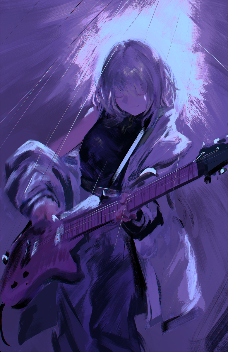 This is a pixiv picture whose title is Purple Rain.