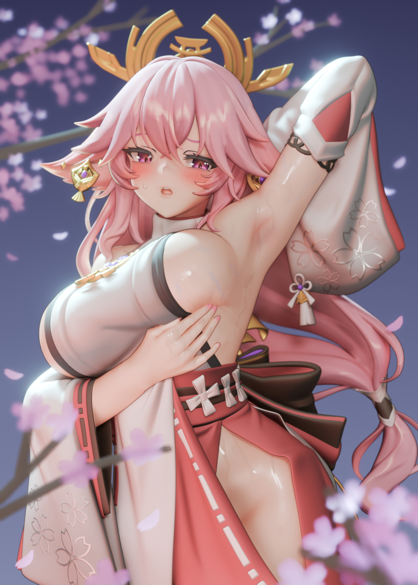 This is a pixiv picture whose title is Yae Miko.