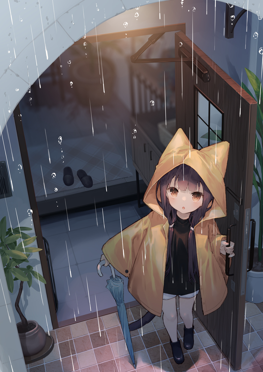 This is a pixiv picture whose title is おむかえに行くねこ.