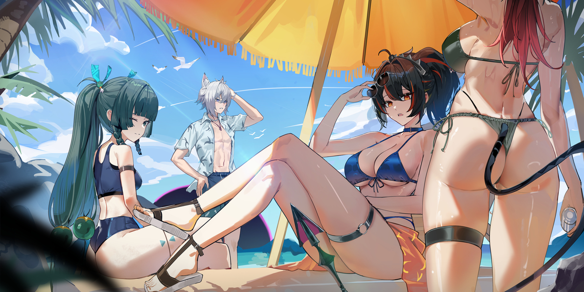 This is a pixiv picture whose title is ☀️⛱️🌊.