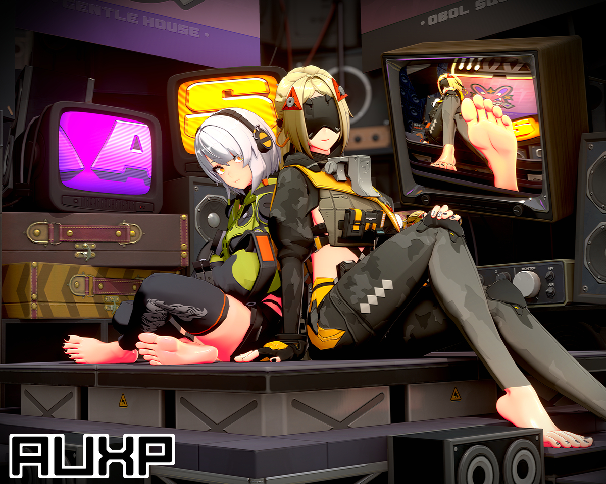 This is a pixiv picture whose title is Anby and Trigger アンビーとトリガー.