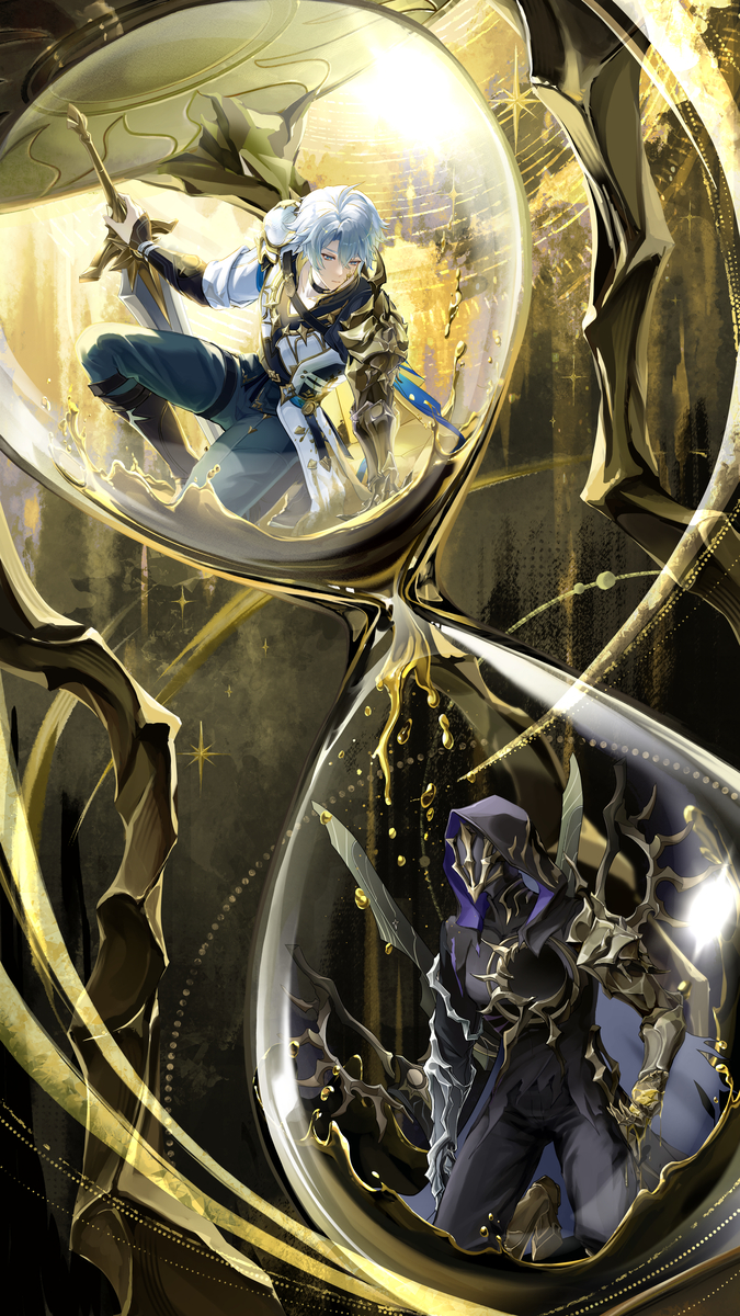 This is a pixiv picture whose title is 流れる刻 ∞ 断ち切れぬ運命.