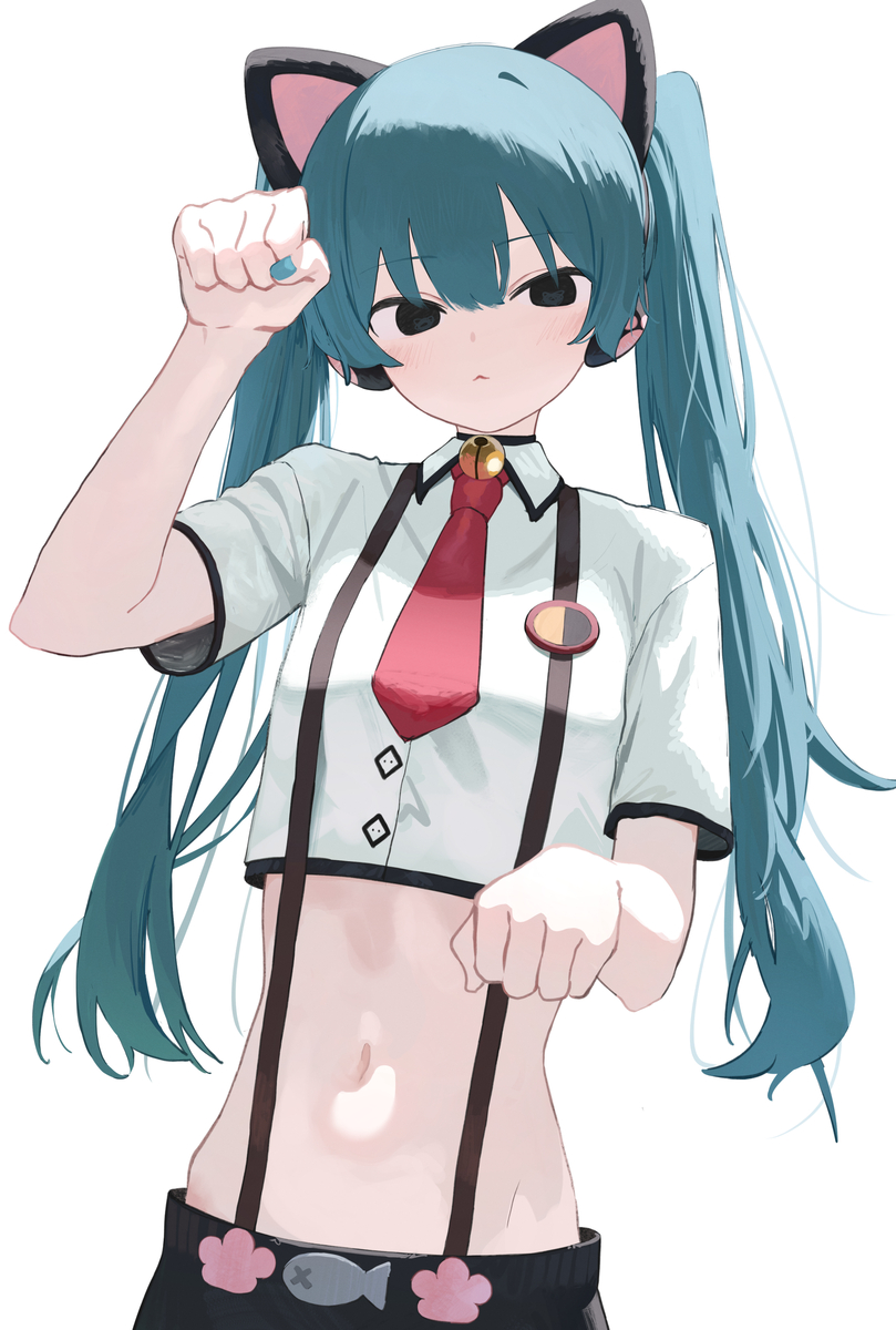This is a pixiv picture whose title is にゃんこミク.