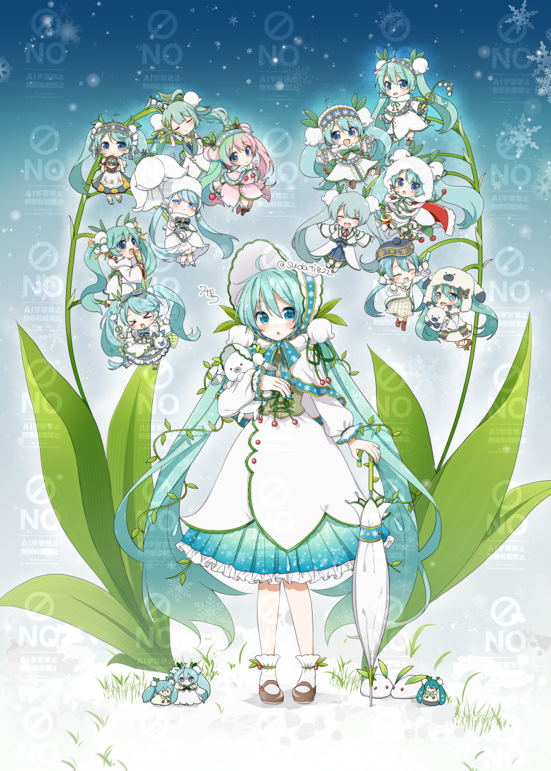 This is a pixiv picture whose title is 雪ミク2015 10周年記念本：寄稿イラスト.