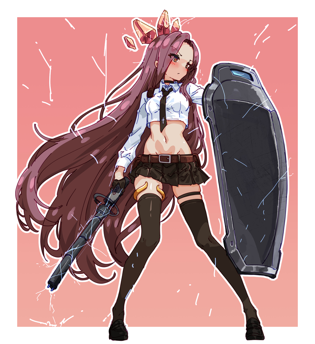 This is a pixiv picture whose title is riot guard.