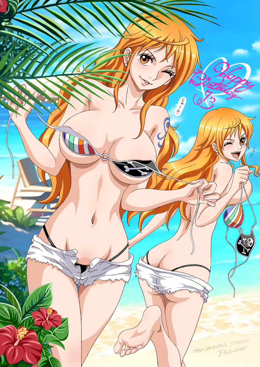 This is a pixiv picture whose title is ナミさんとウフフ、アハハ.