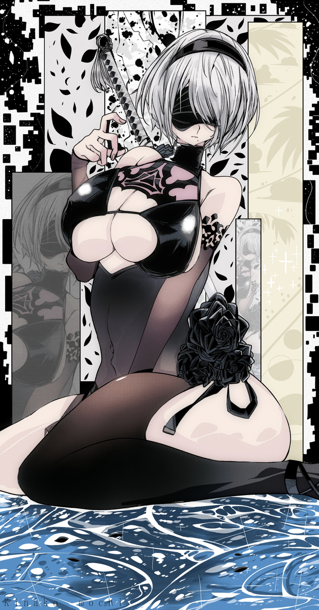 This is a pixiv picture whose title is NieR:Automata⚔️【ヨルハ非公式水域活動服・壱】.