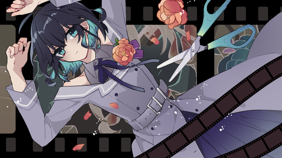 This is a pixiv picture whose title is 「ネガ」.