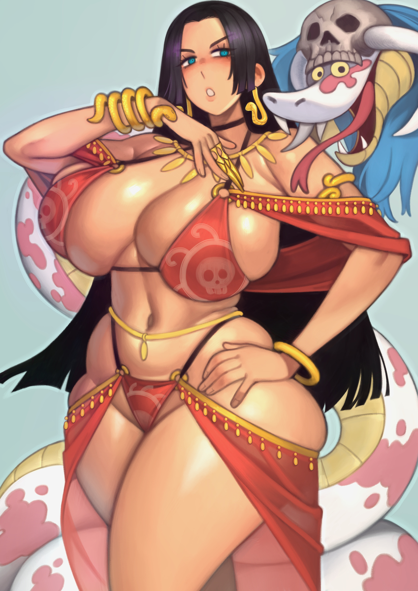 This is a pixiv picture whose title is Boa Hancock🐍.