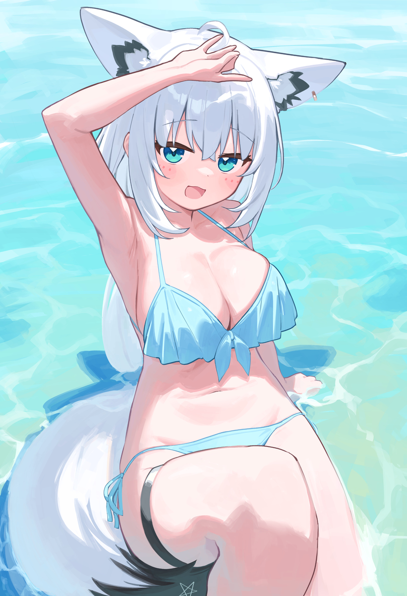 This is a pixiv picture whose title is 水着フブちゃん.