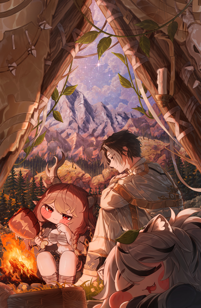 This is a pixiv picture whose title is Trickcal 🍖🍖.