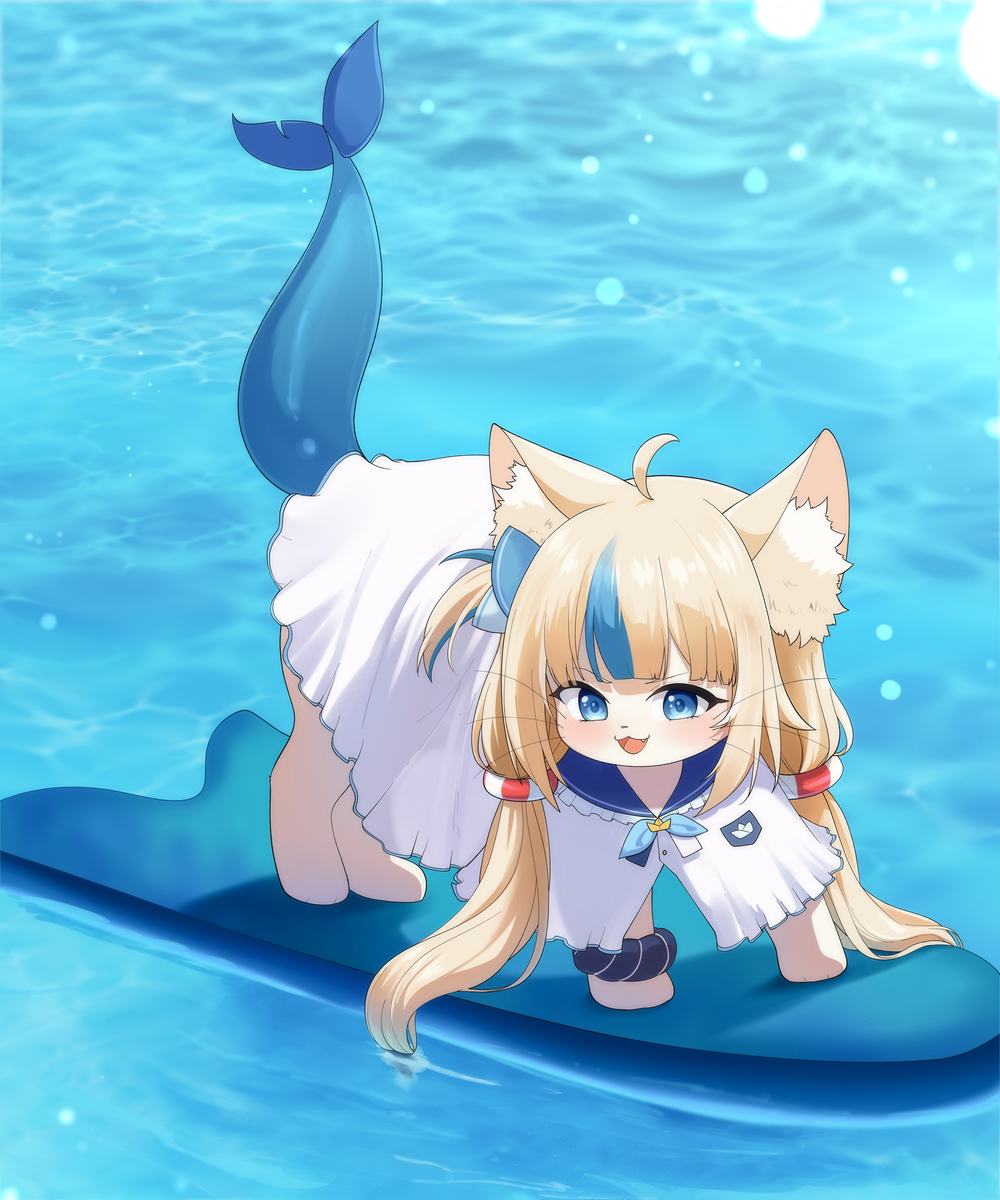 This is a pixiv picture whose title is 🐱🐟.