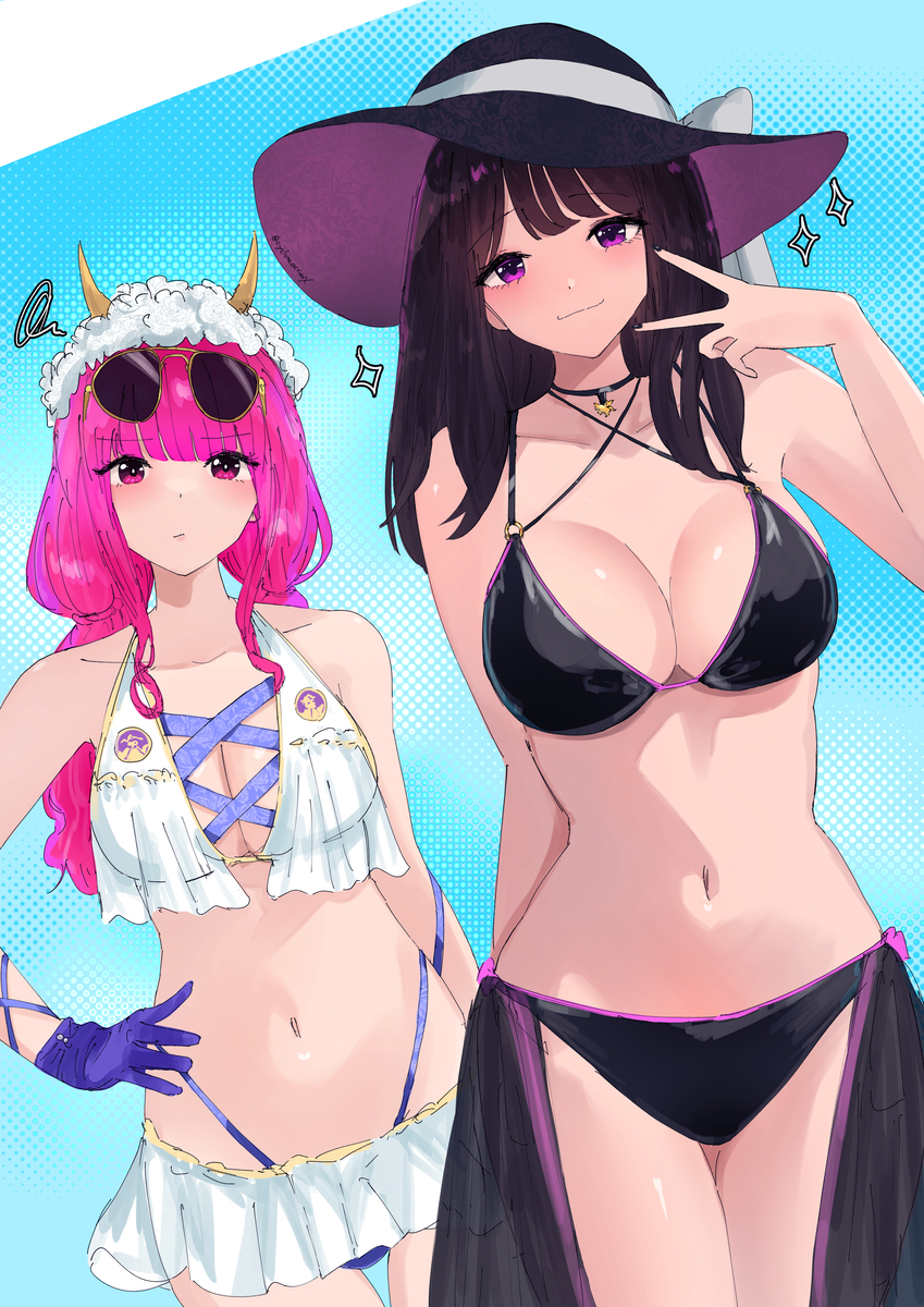 This is a pixiv picture whose title is ゴジュウ水着.