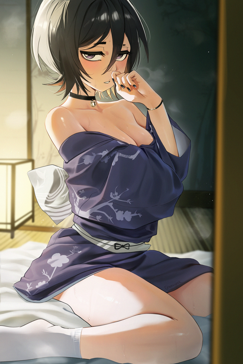This is a pixiv picture whose title is Rukia 🌑.