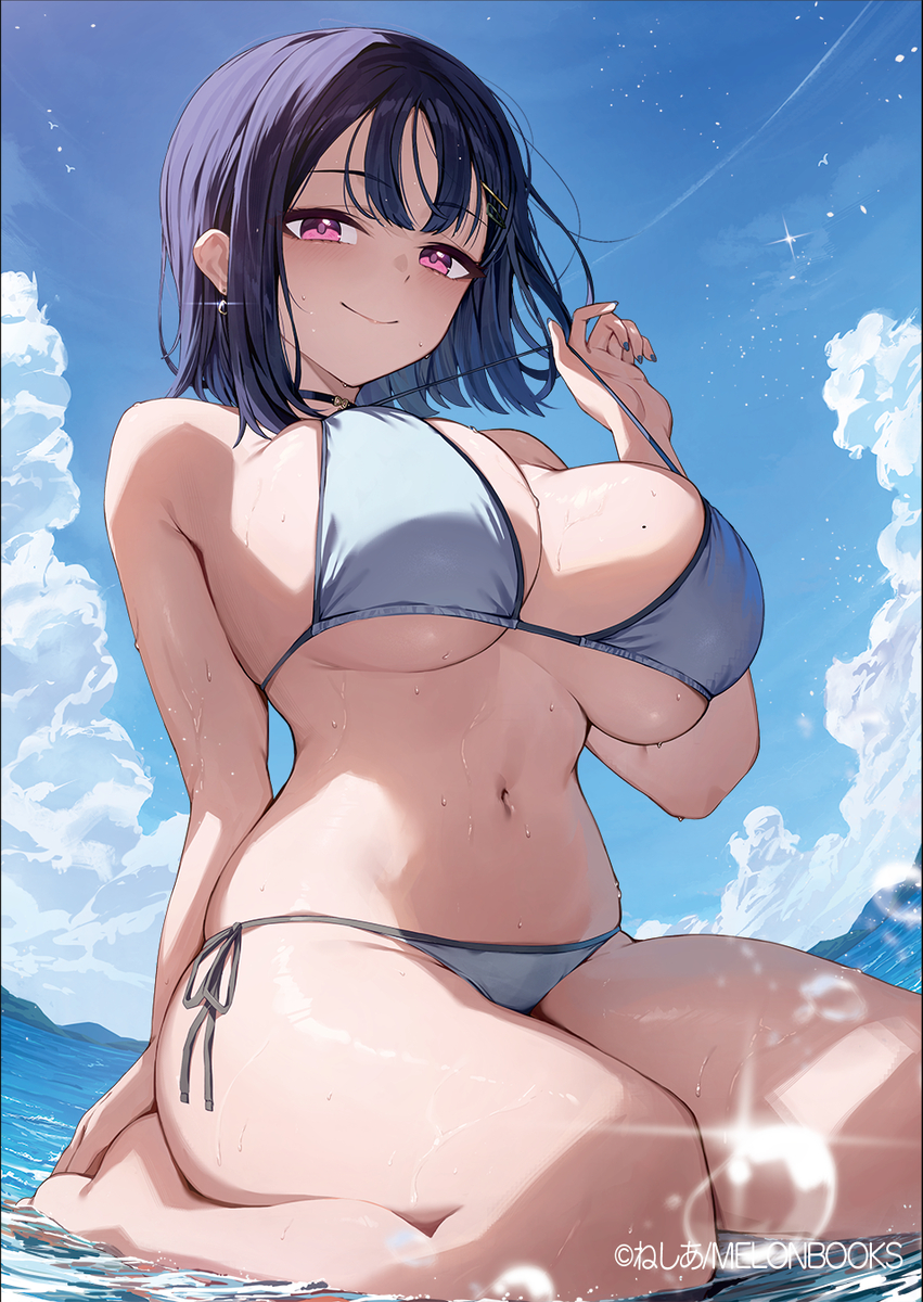 This is a pixiv picture whose title is みずいろビキニ💙.