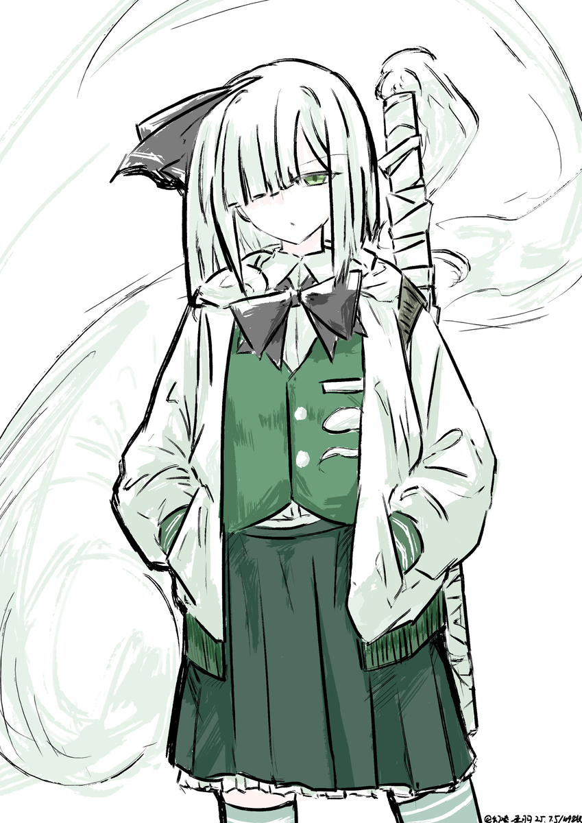 This is a pixiv picture whose title is 【落書】魂魄妖夢 藏.