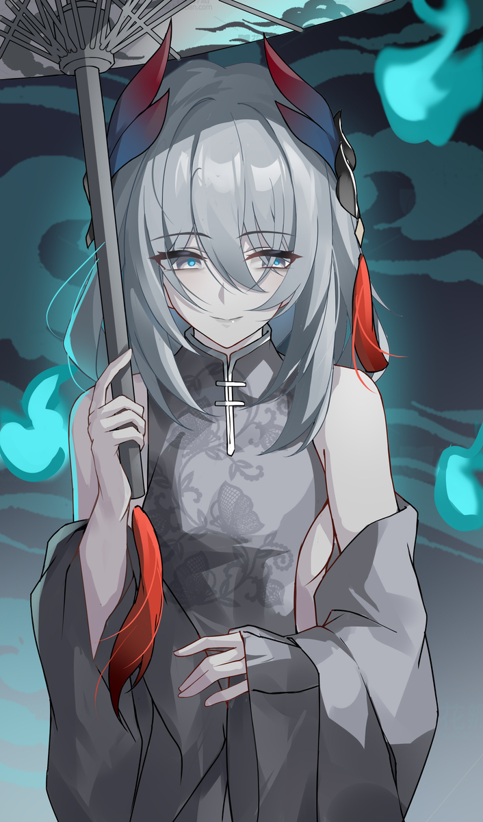 This is a pixiv picture whose title is 鬼妻寒鸦.