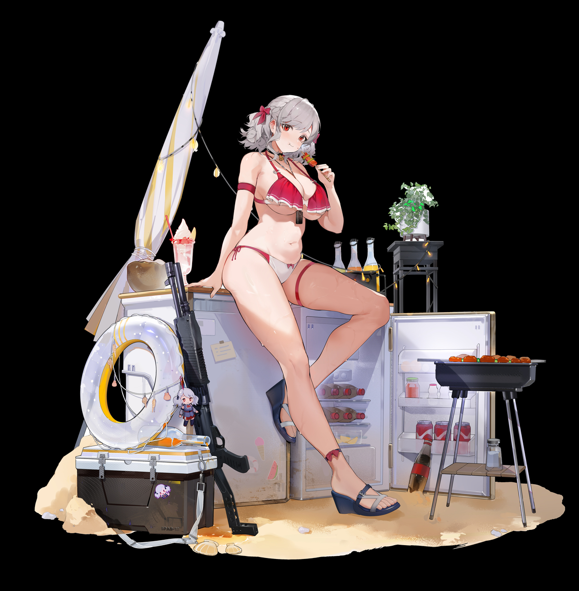 This is a pixiv picture whose title is 在散爆的工作图.