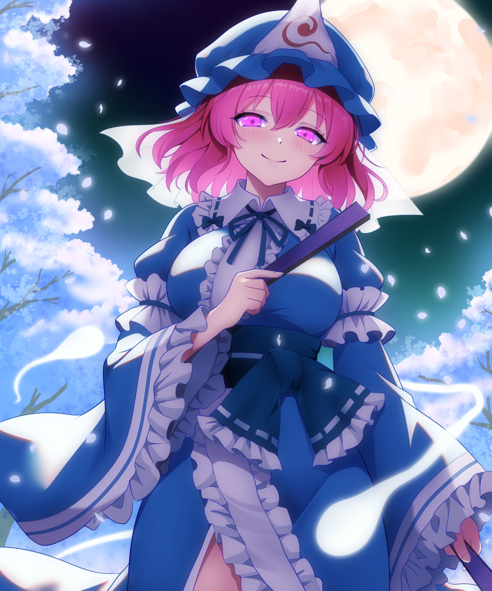 This is a pixiv picture whose title is 月下の逢瀬.