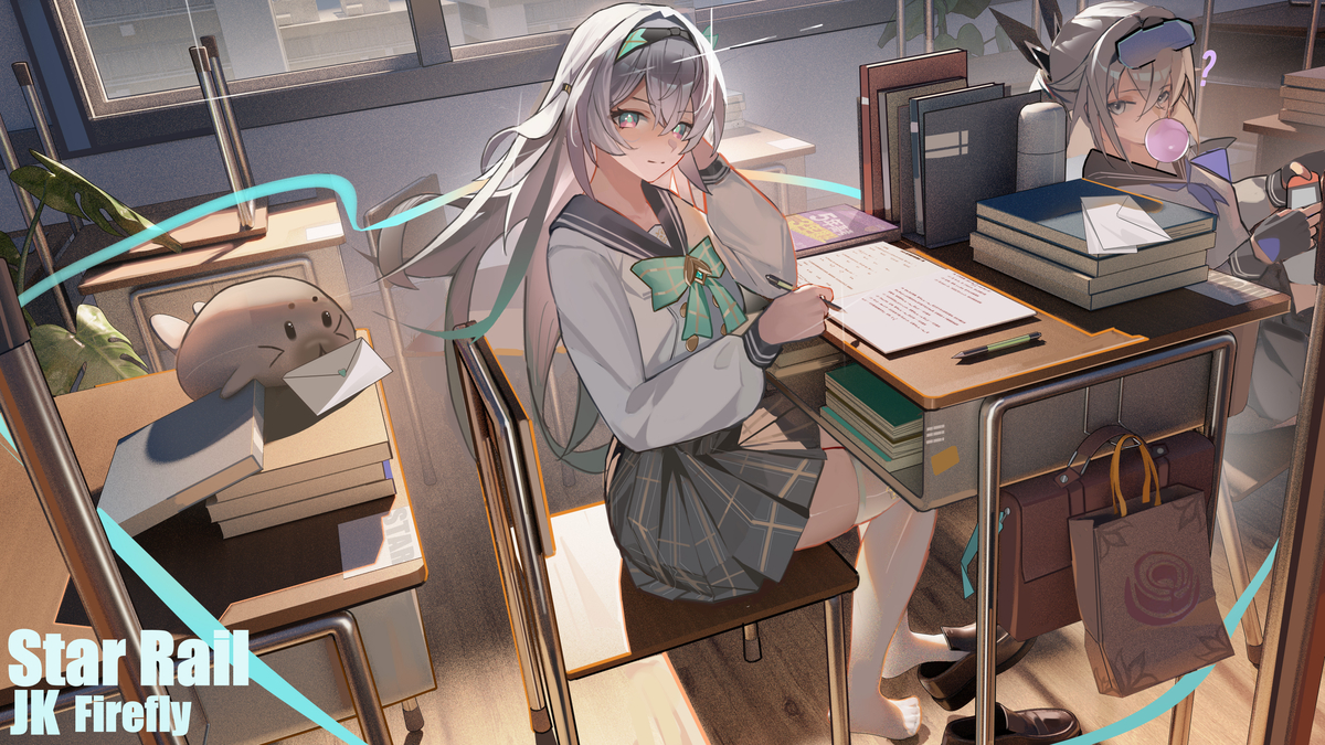 This is a pixiv picture whose title is 是复建，摸了流萤.