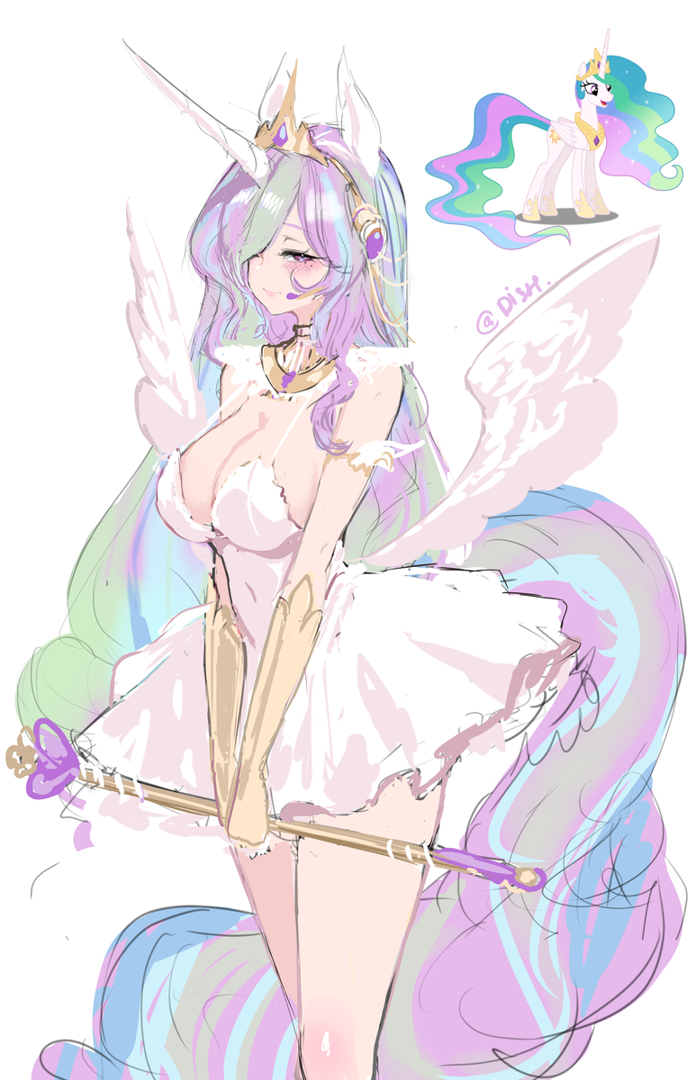 This is a pixiv picture whose title is Umamusu x MLP : Celestia.