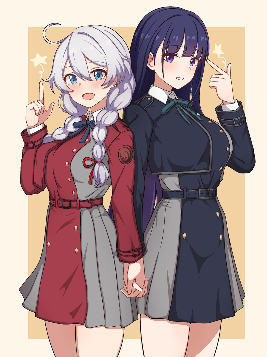 This is a pixiv picture whose title is Kiana x Mei.