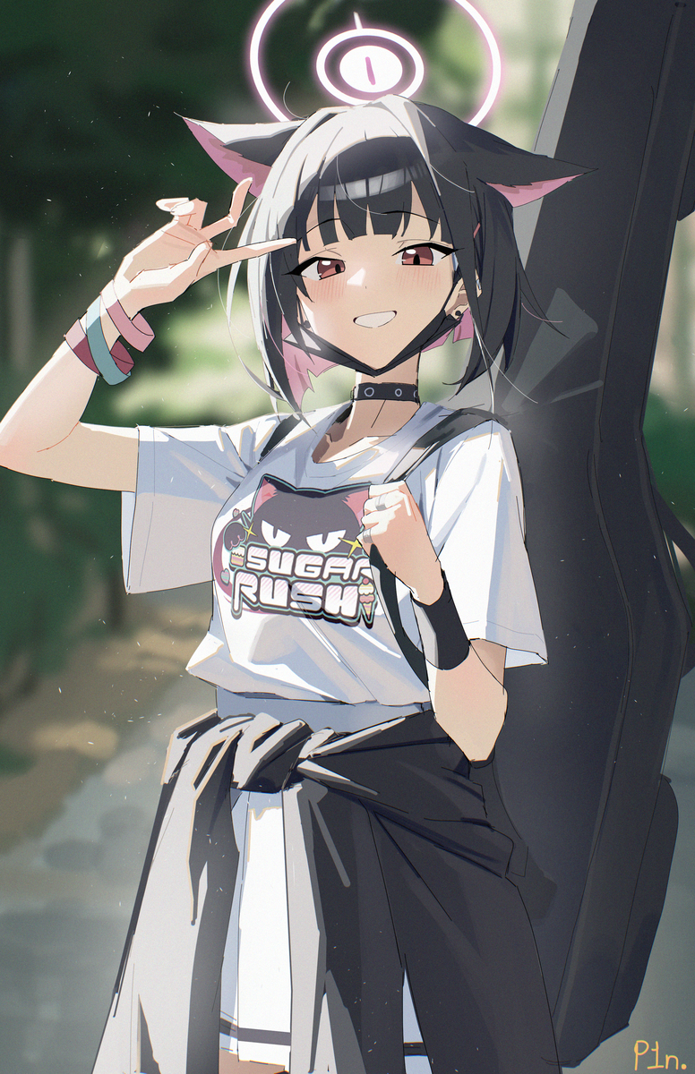 This is a pixiv picture whose title is ピースネコチャ.
