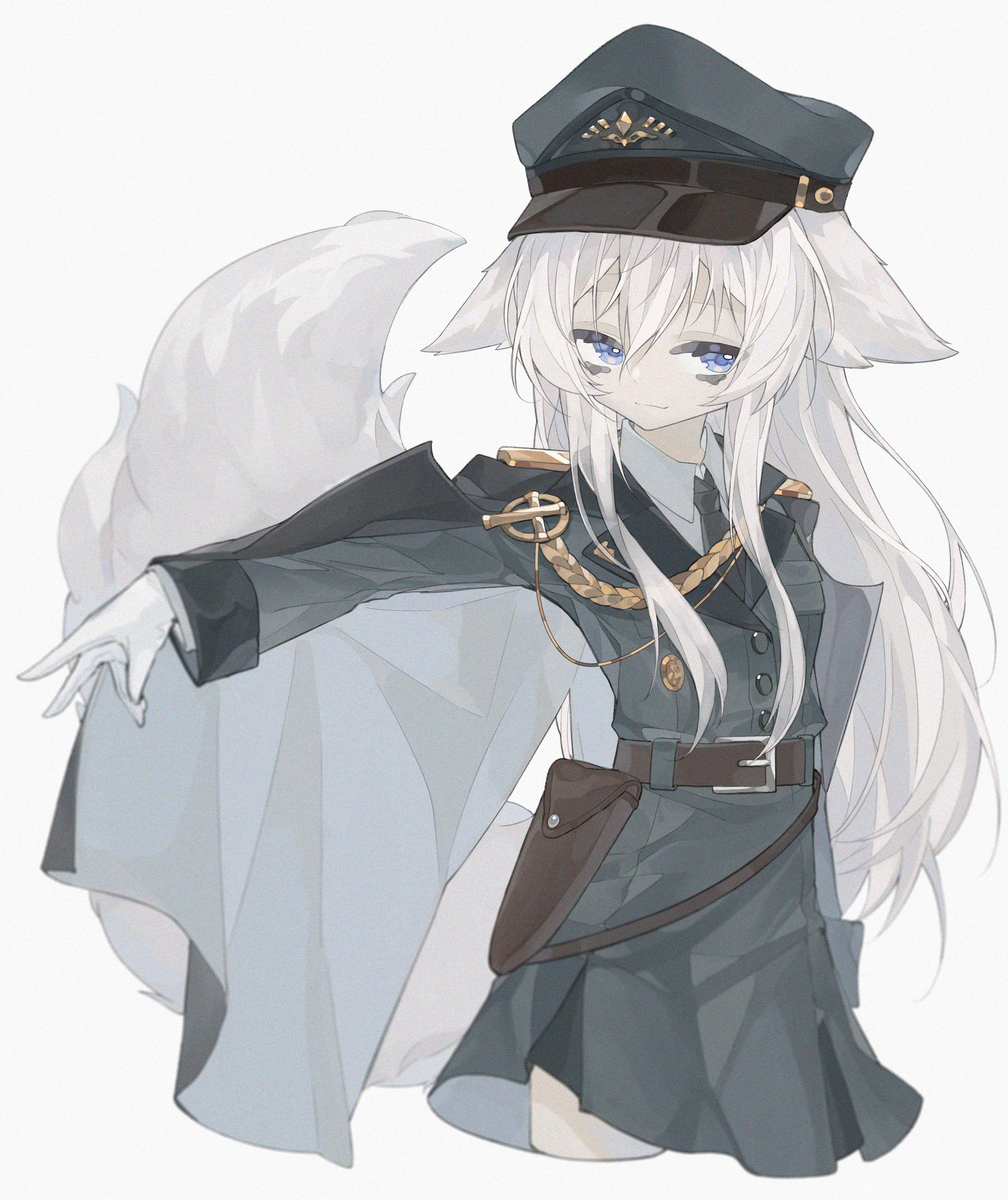 This is a pixiv picture whose title is 军服狼.