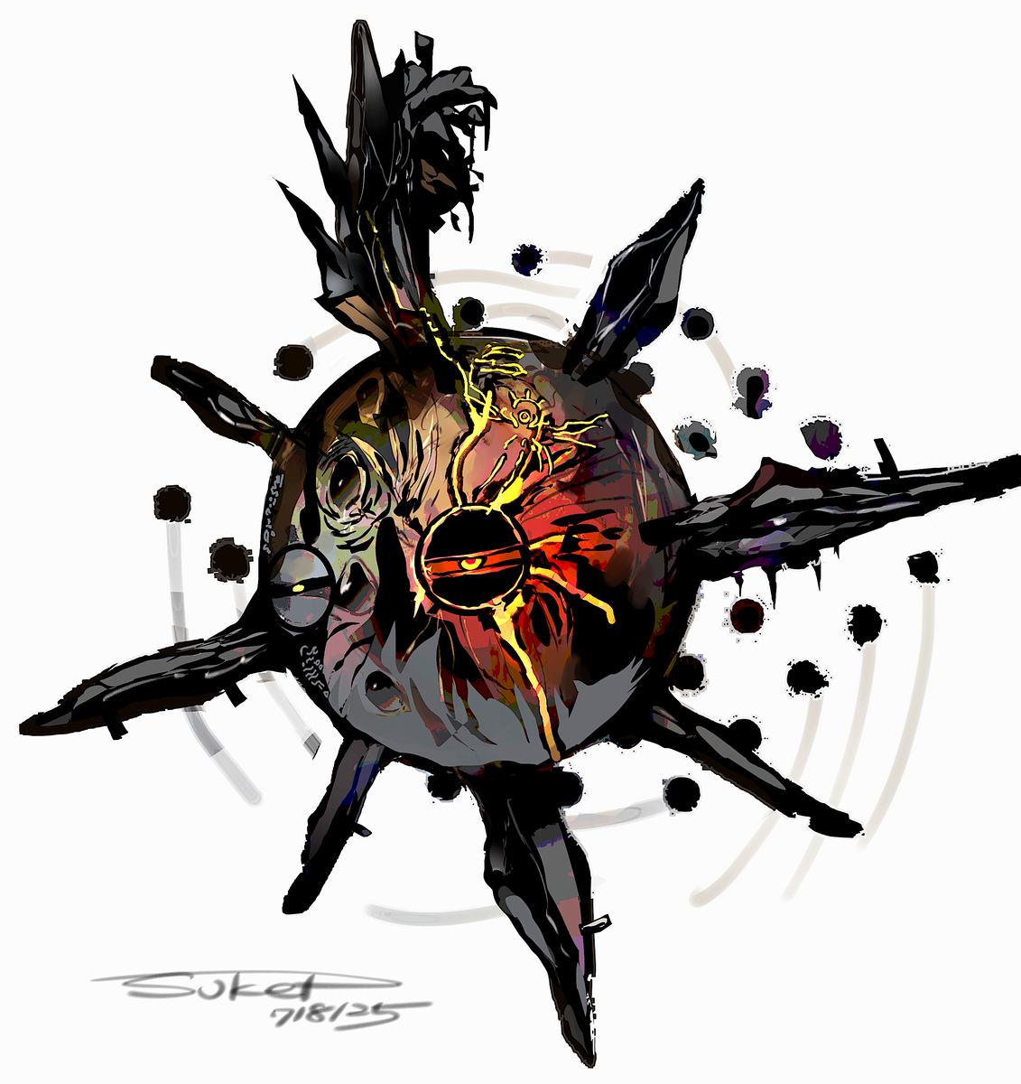 This is a pixiv picture whose title is 黒星ソルロック.