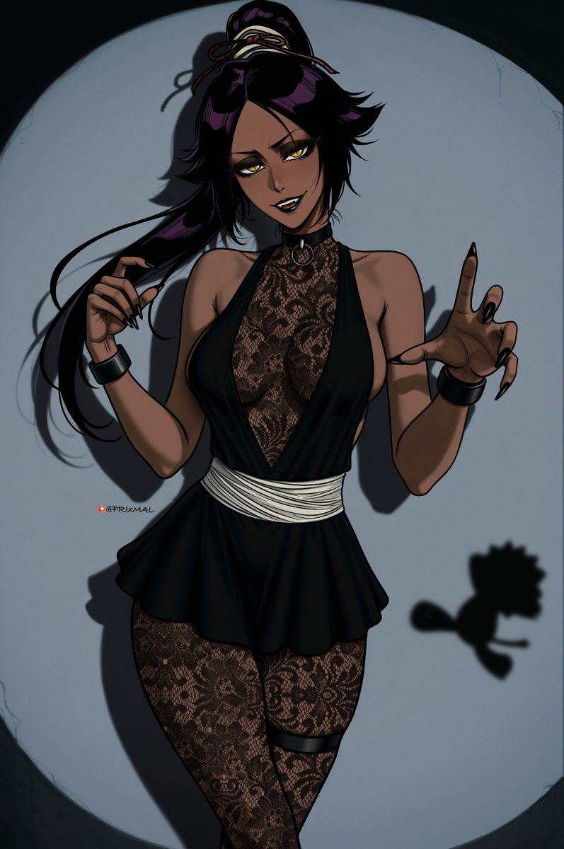 This is a pixiv picture whose title is Yoruichi Shihouin.