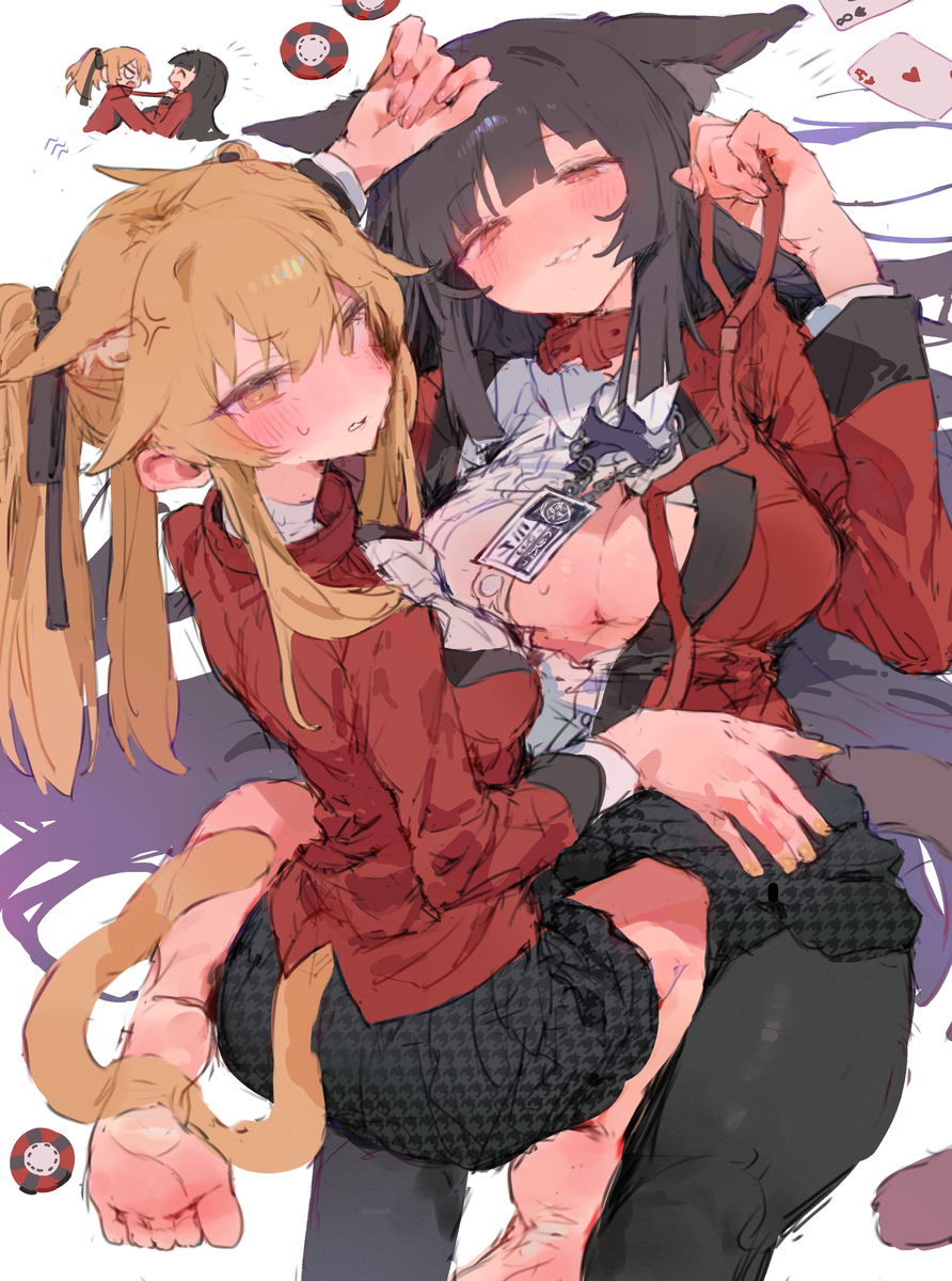 This is a pixiv picture whose title is キャツグルイ😾.