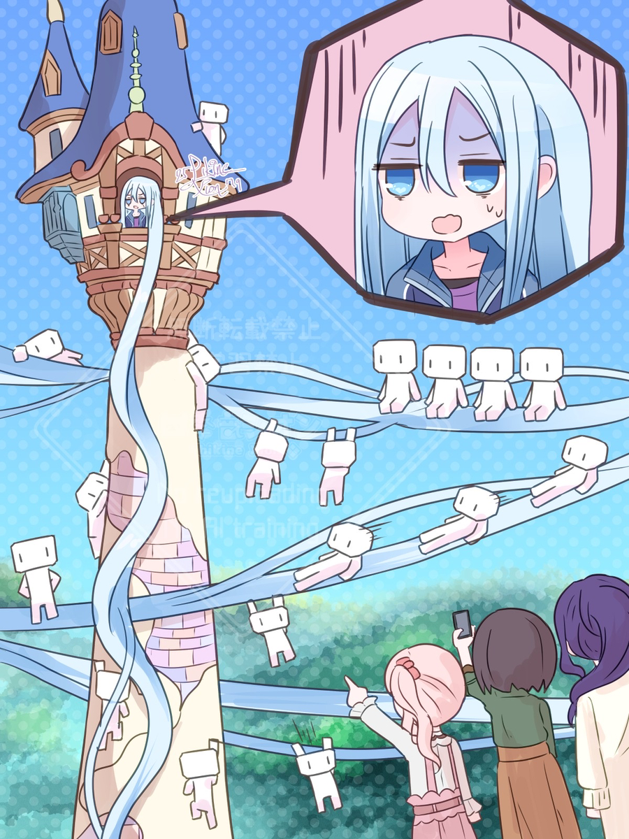 This is a pixiv picture whose title is 塔の上の奏ちゃん.