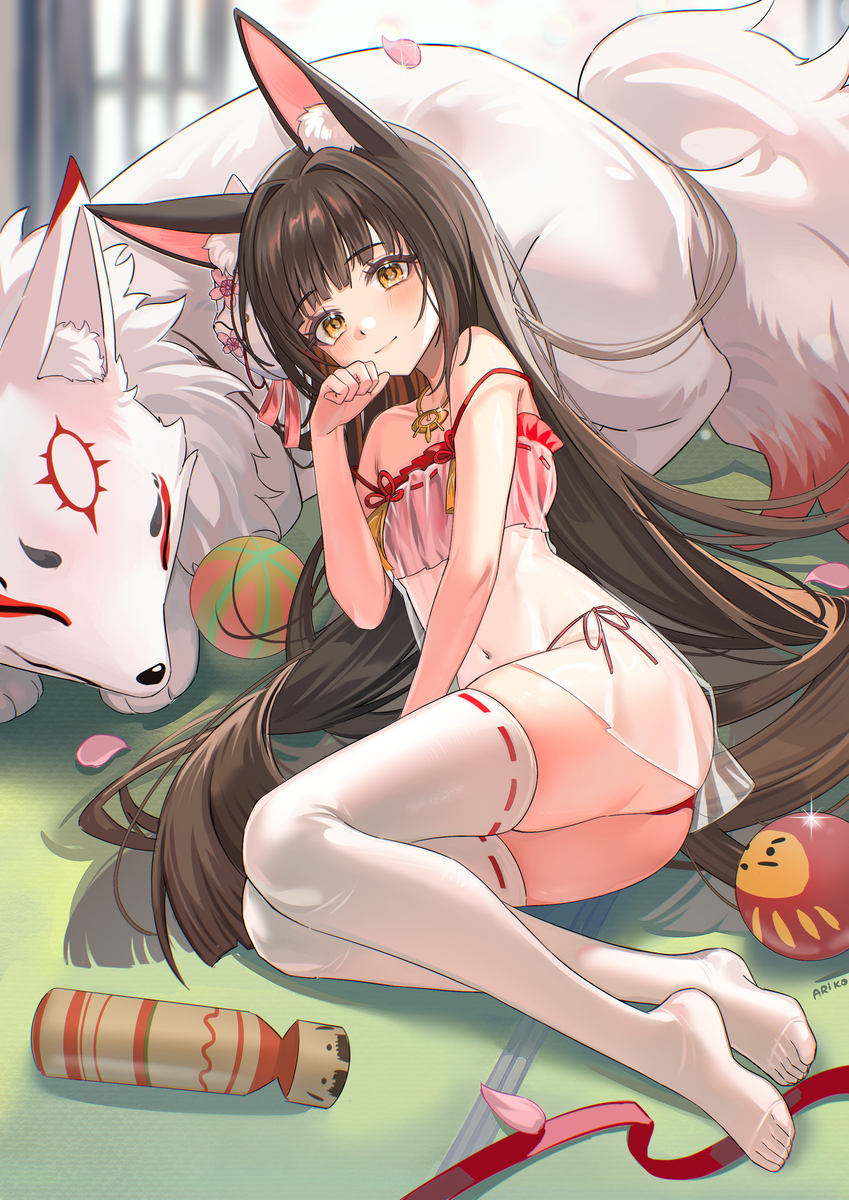 This is a pixiv picture whose title is 🦊 Great Fox's Respite🌸.