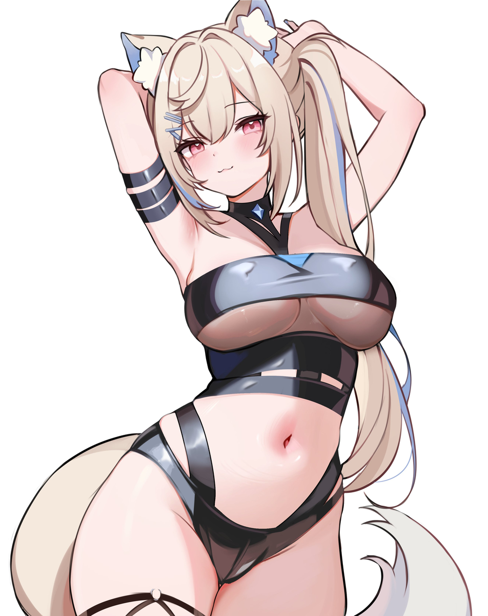 This is a pixiv picture whose title is Fuwawa Swimsuit.