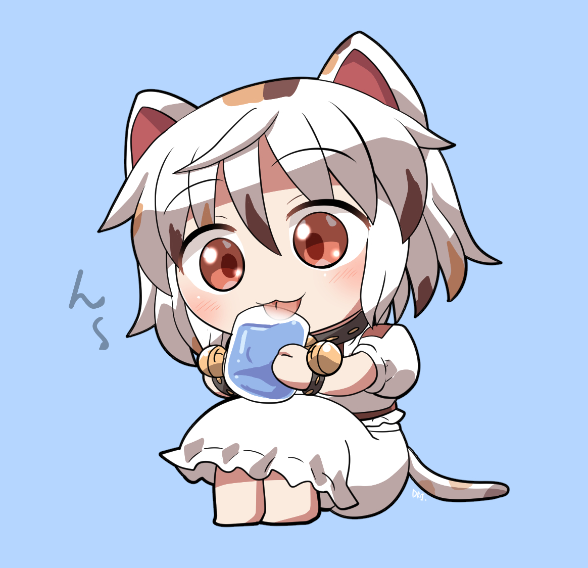 This is a pixiv picture whose title is 水分補給ミケちゃん.