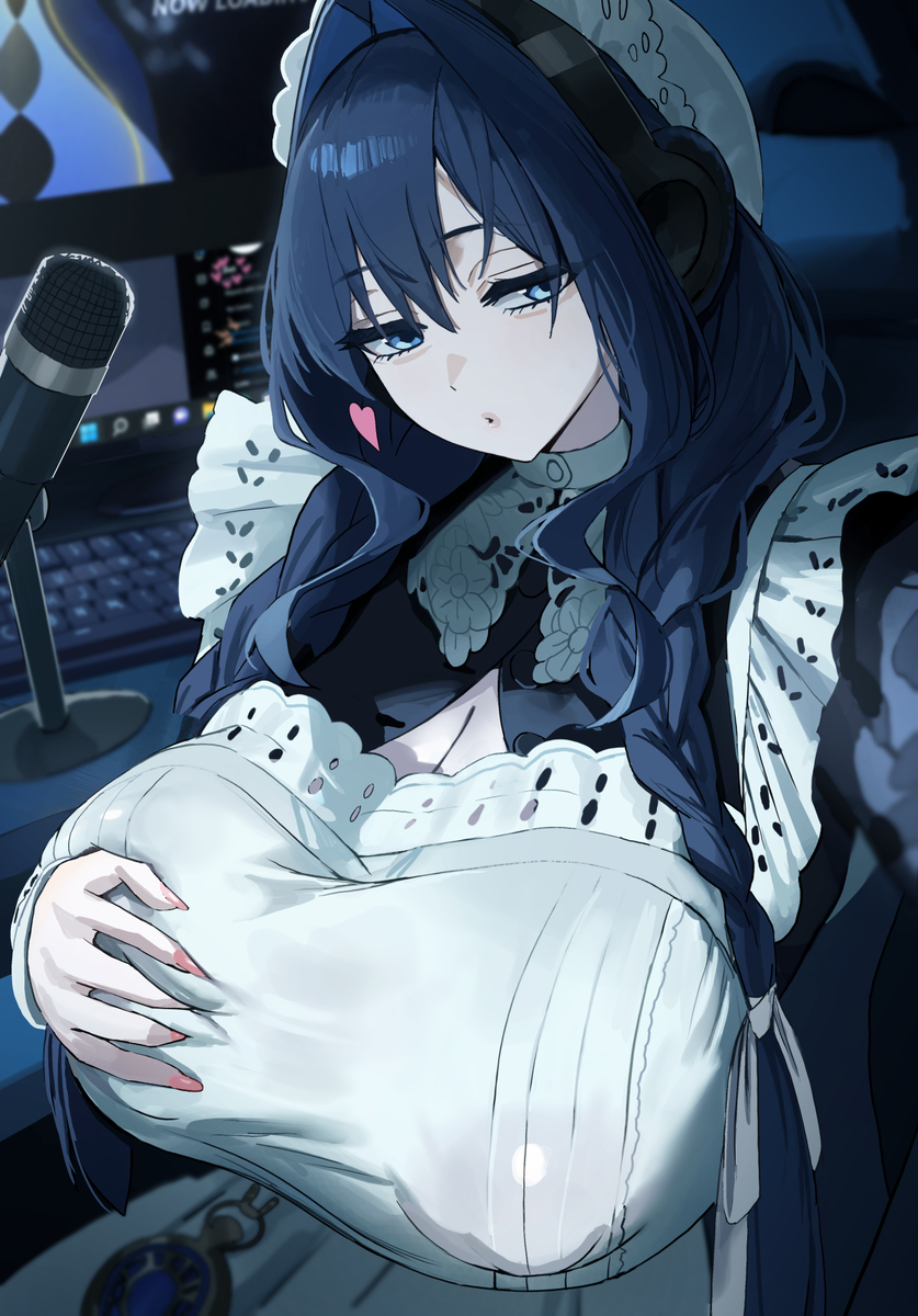 This is a pixiv picture whose title is Kronii streaming.