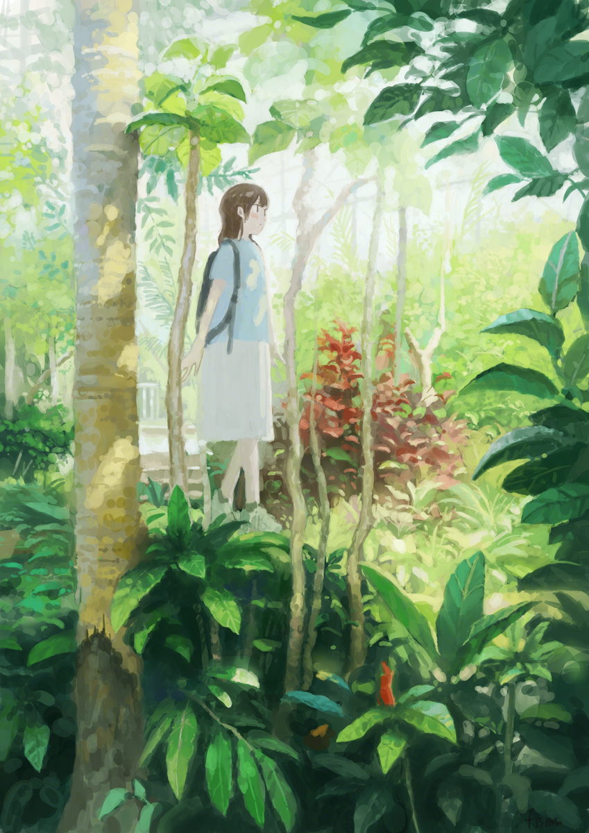 This is a pixiv picture whose title is 植物園.