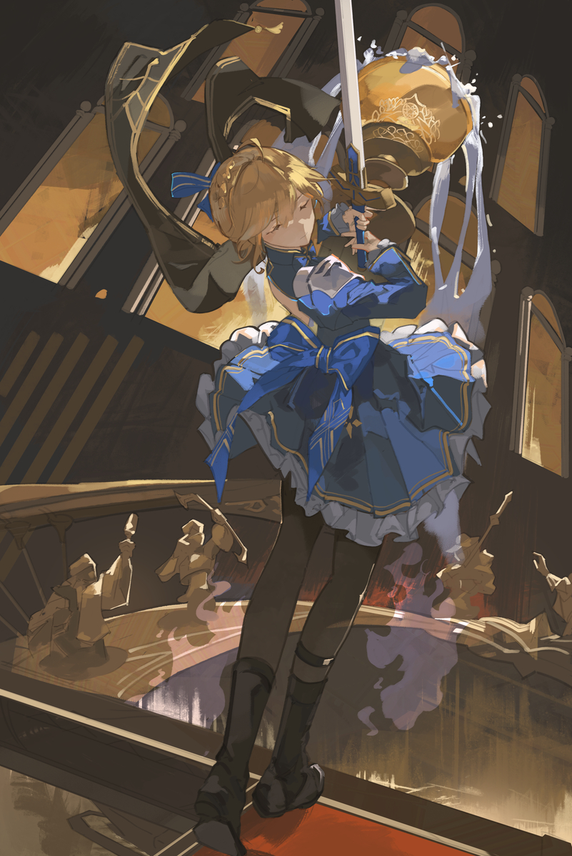 This is a pixiv picture whose title is Saber HSR.