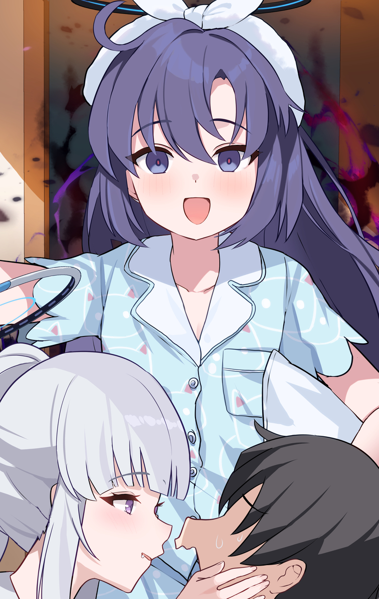 This is a pixiv picture whose title is 先生、一緒に寝まっ・・・！？！？！？.