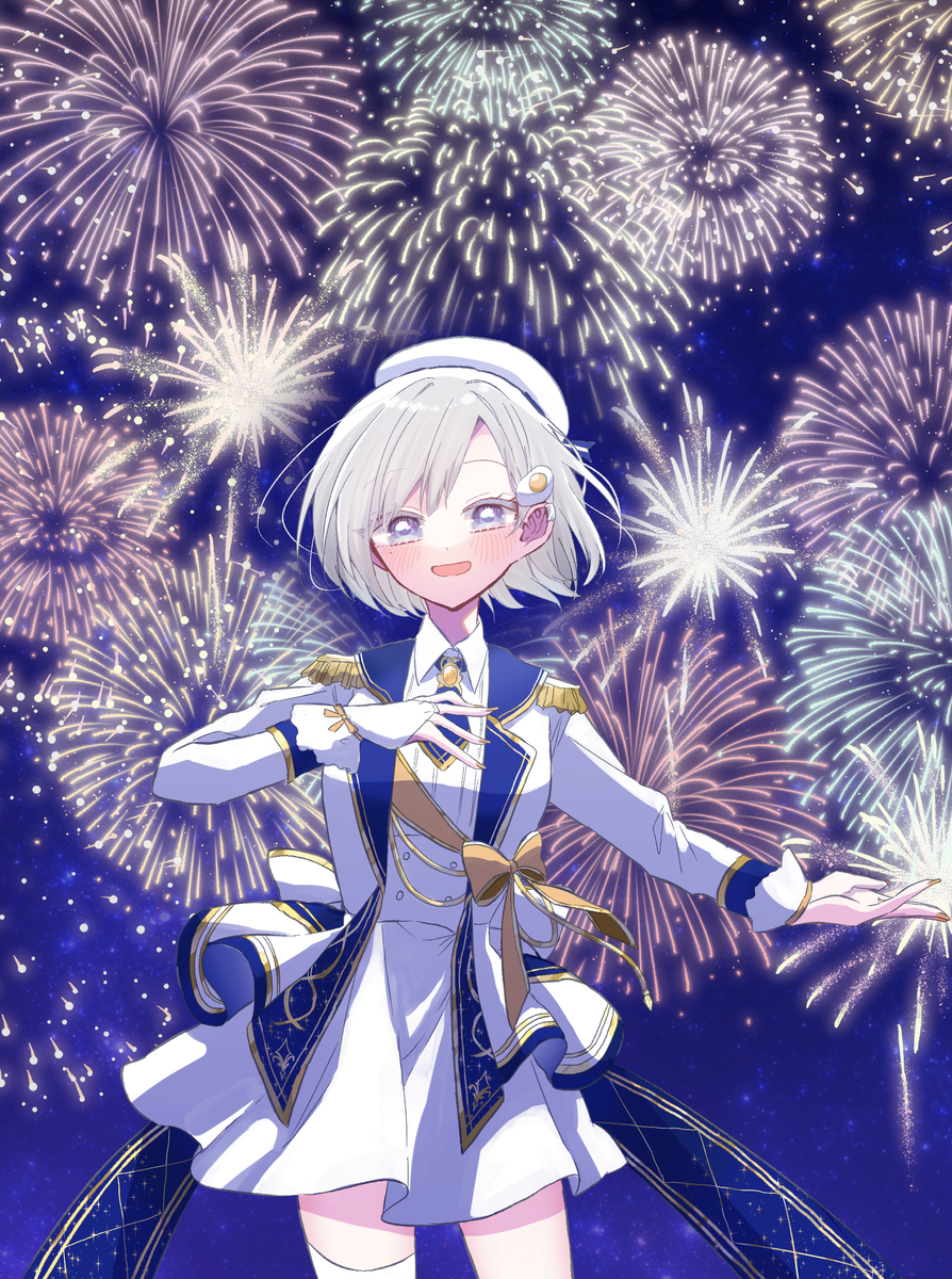 This is a pixiv picture whose title is 🎆☁️.
