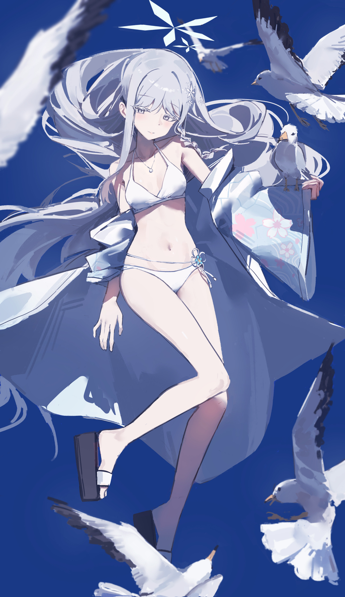 This is a pixiv picture whose title is blue and white.