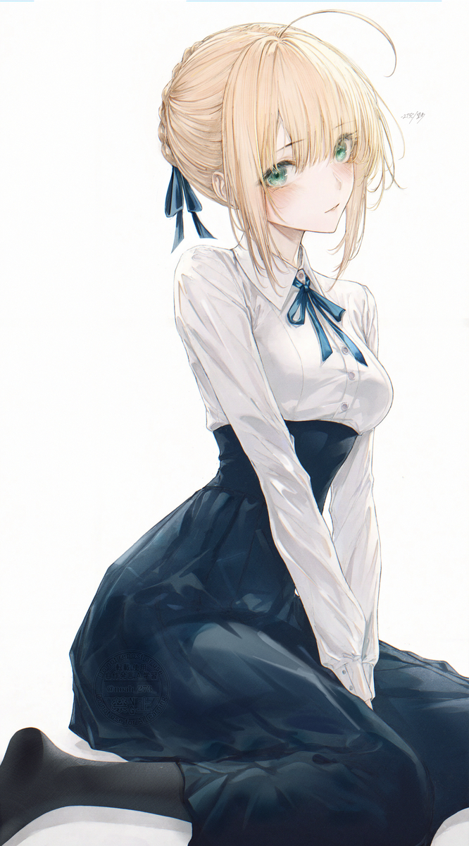 This is a pixiv picture whose title is セイバー　私服.