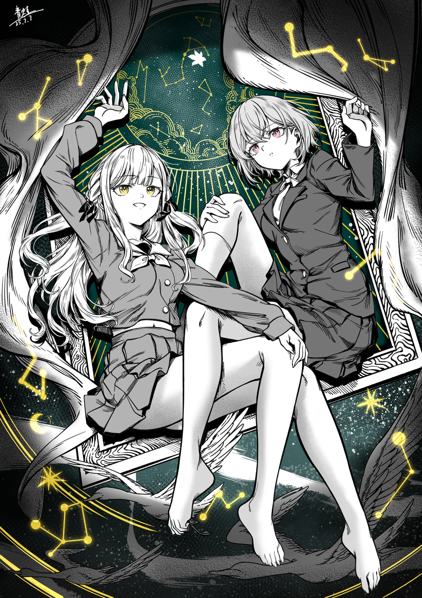 This is a pixiv picture whose title is 银河铁道之夜.