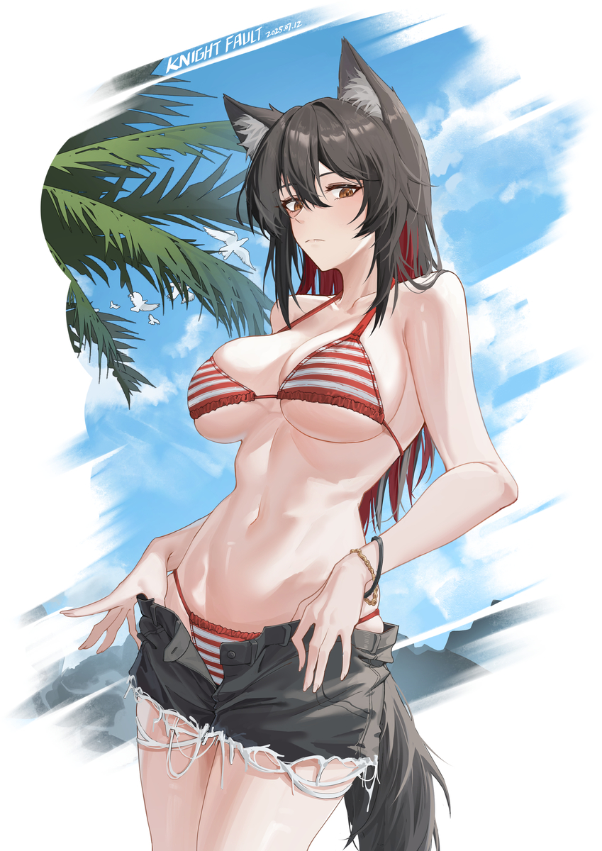 This is a pixiv picture whose title is 沙滩德狗.