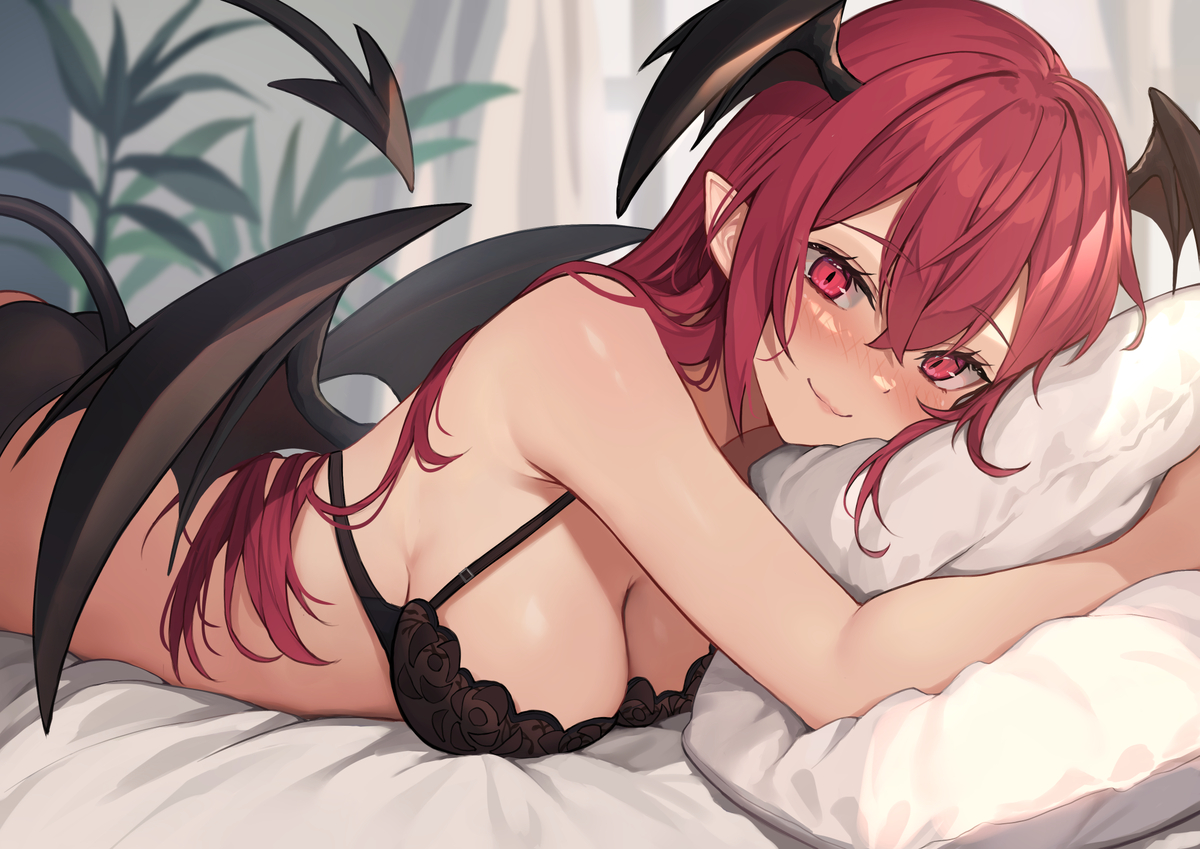 This is a pixiv picture whose title is 朝起きると小悪魔さんがいる生活.
