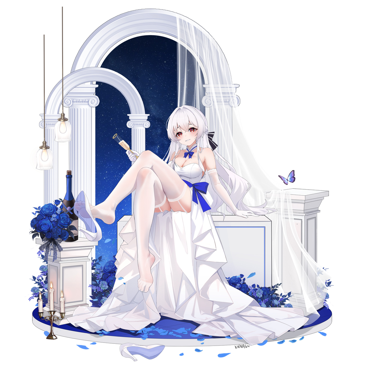 This is a pixiv picture whose title is 崩三 爱伦坡花嫁.