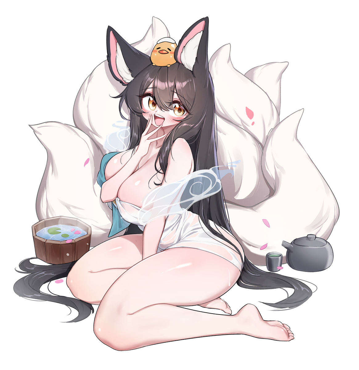 This is a pixiv picture whose title is 온천 아리.